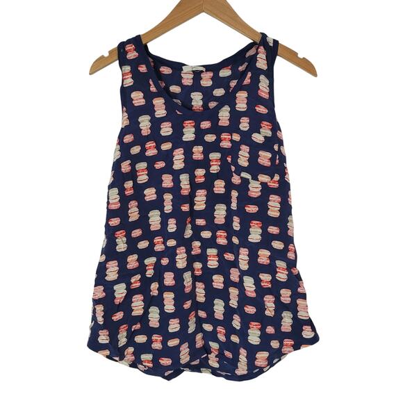 Joie- Alicia Small Silk Macaroon print Tank - Picture 2 of 8
